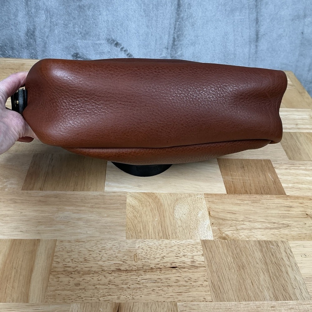 Go Forth Goods Mini Hoffman Crossbody Shoulder Hand Bag Saddle W/ Black Strap - Picture 8 of 16